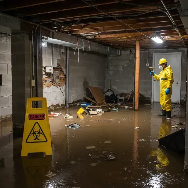 Flooded Basement Electrical Hazard in Morgan City, LA Property